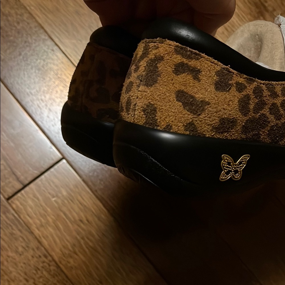 ALEGRIA Leather Slip-On Shoes Double Gore Kara Leopard 37 - Picture 6 of 11